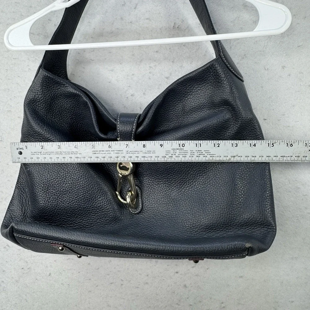 Dooney & Bourke‎ Hobo Logo Lock Shoulder Bag Black Pebble W/ Wallet Gold Tone